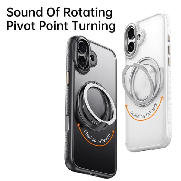 iPhone 17 Skal med 360° Rotation MagSafe Hållare Vit
