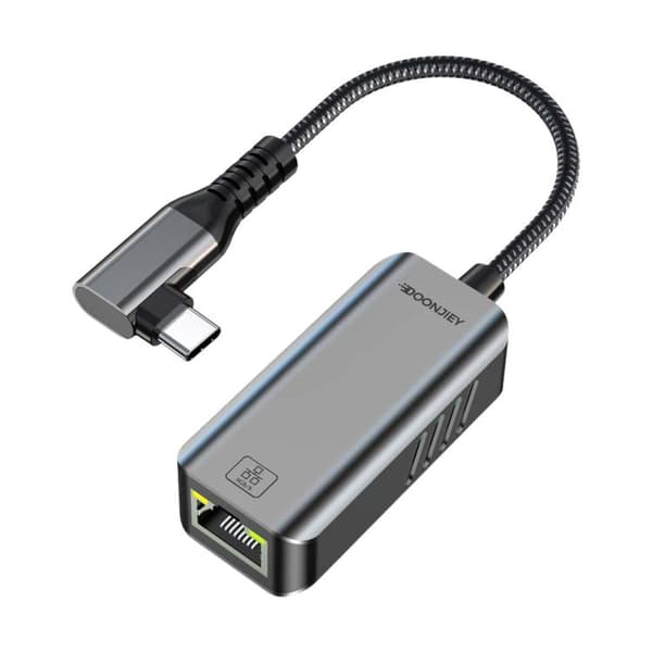 USB-C / Typ-C Elbow till RJ45 Aluminiumlegering Ethernet Hub Adapter (Silver)