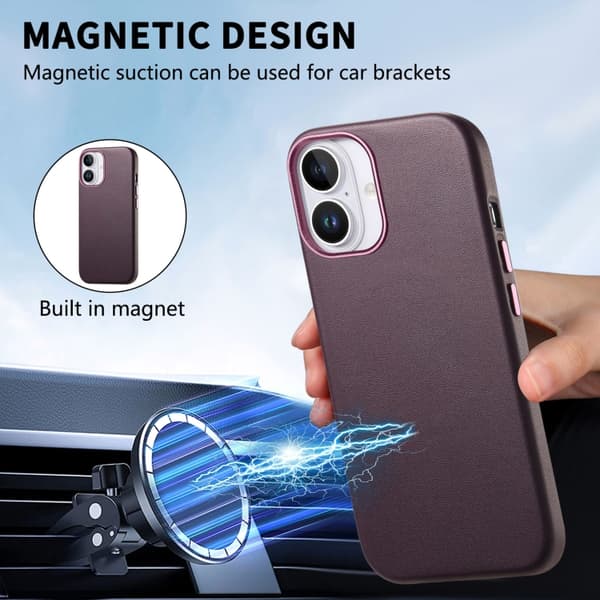iPhone 16 Pro Max Electroplaterad Metallknapp MagSafe Skal Purpur
