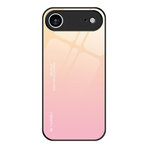 iPhone 17 Air Skal med Gradientfärg och Glas Gul Rosa