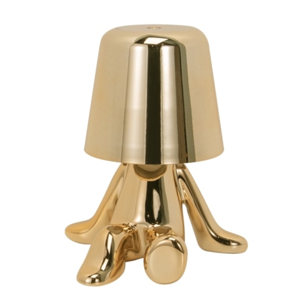 Söt dockformad touch-justerbar skrivbordslampa Mini sovrum uppladdningsbar nattlampa, Spec: 8045(Guld)