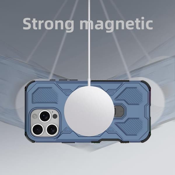 iPhone 16 Pro Max J-20 Solid Color MagSafe Magnetisk TPU+PC Skal Blå sjön