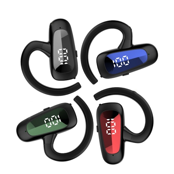 Bone Conduction Concepts Digital Display Stereo Bluetooth-hörlurar, Stil: Enstaka öra Svart