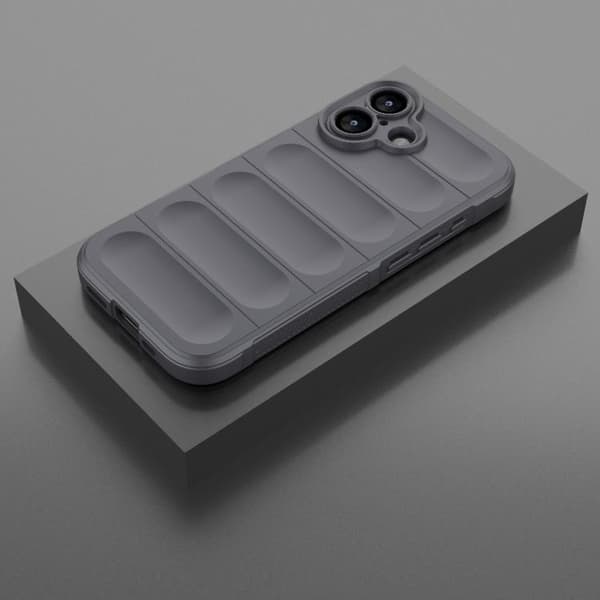 iPhone 17 Skal med Magic Shield TPU + Flanell Mörkgrå