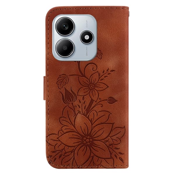 Redmi Note 14 5G - Lily Prägad Läderfodral Brun