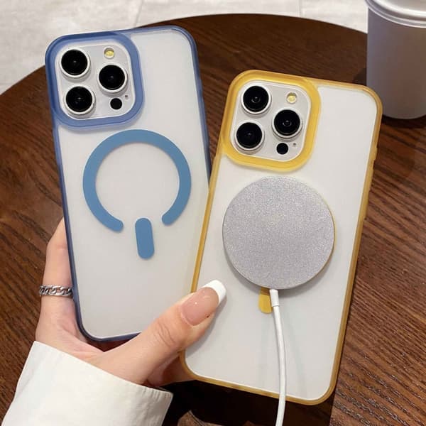 iPhone 18 Pro Max / iPhone 17 Pro Max Skal med Dubbel-Sidig Frostad MagSafe Transparent Design Blå