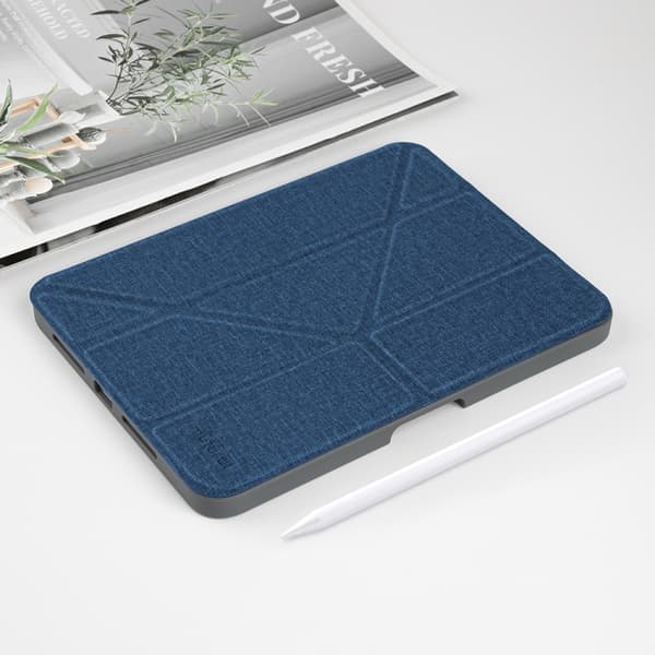 iPad mini 6 / mini 2024 Skal - Mutural Multi-fald Smart Läderfodral Blå