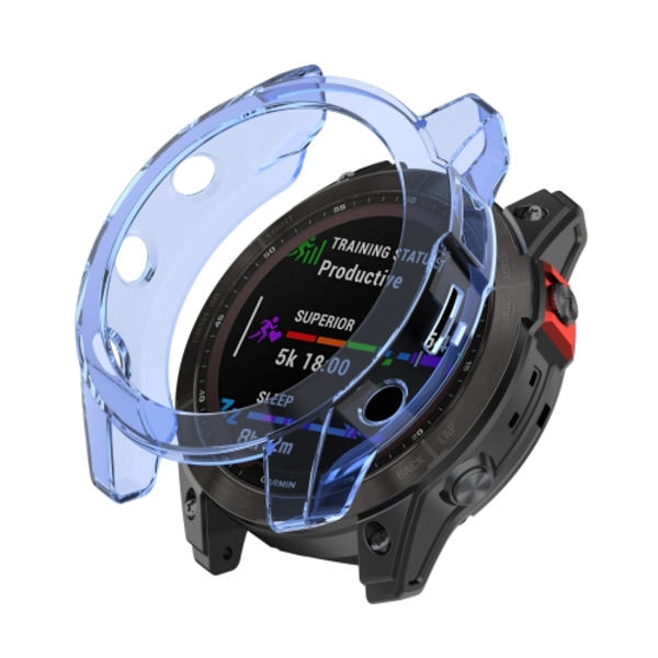 För Garmin Fenix ​​7X Shockproof TPU Soft Protective Case Blue