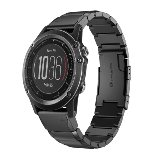För Garmin Fenix ​​3 26mm Tortoise Shell watch i rostfritt stål Black