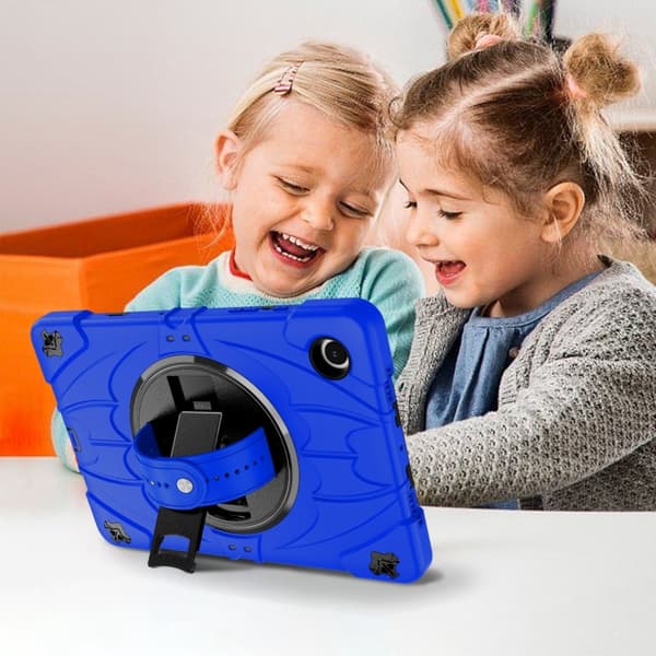 Samsung Galaxy Tab A8 Bat Hand Grip Ställning Tabletfodral Blå Svart