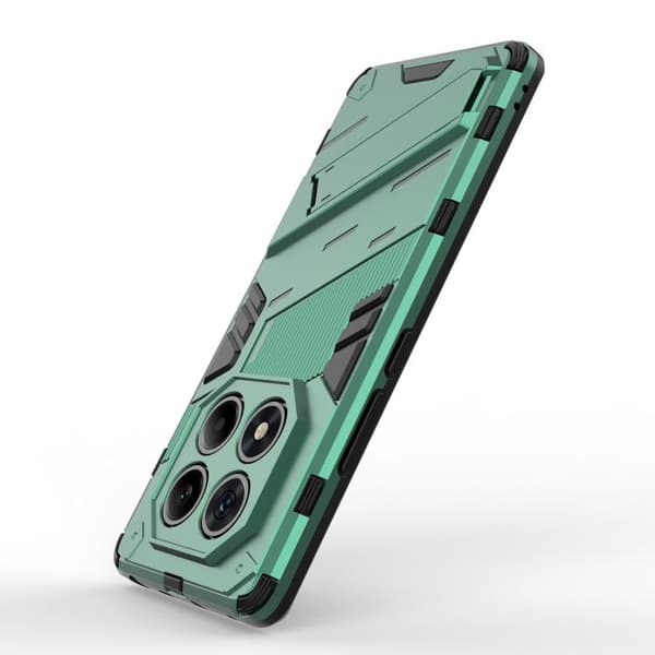 Redmi Note 14 Pro 4G - Punk Armor 2 i 1 PC + TPU Mobilskal med Ställning Grön