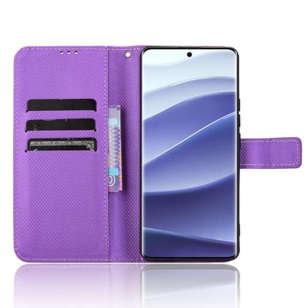 Redmi Note 14 Pro+ 5G - Diamanttexturerat Läderfodral Purpur