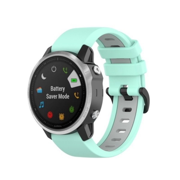 För Garmin Fenix ​​6X Tvåfärgad watch Teal Grey