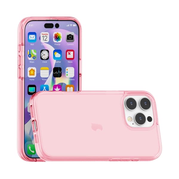 iPhone 16 Pro Shockproof Terminator Transparent Skal Rosa