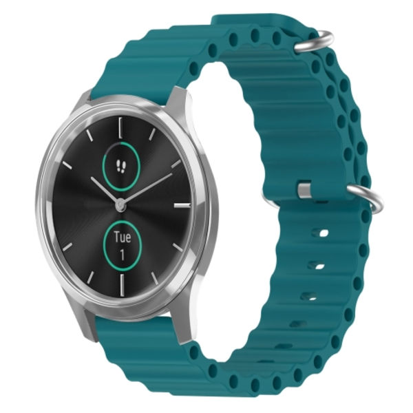 För Garminmove Luxe 20mm Ocean Style Silikon Solid Color Watch Band Green