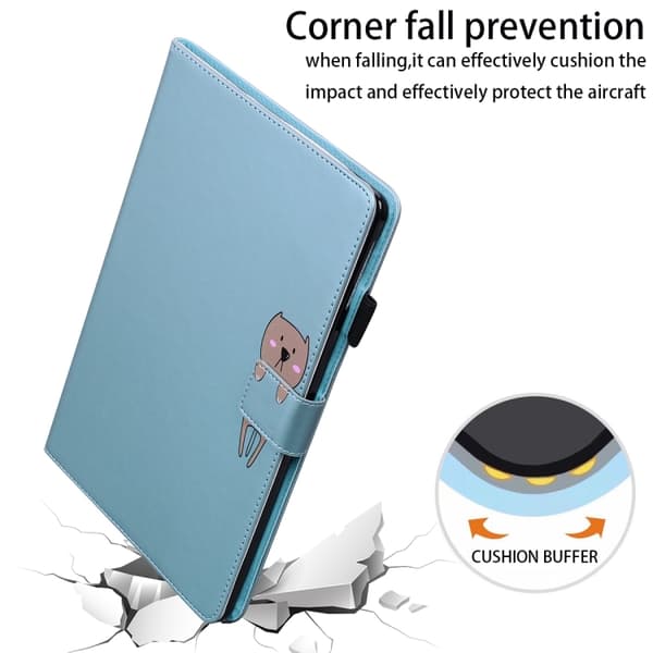 Samsung Galaxy Tab A 10.1 T580 Cartoon Läderfodral Blå