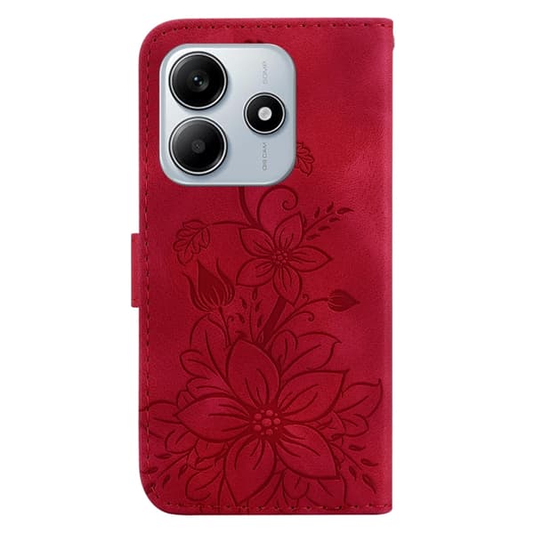 Redmi Note 14 5G - Lily Prägad Läderfodral Röd