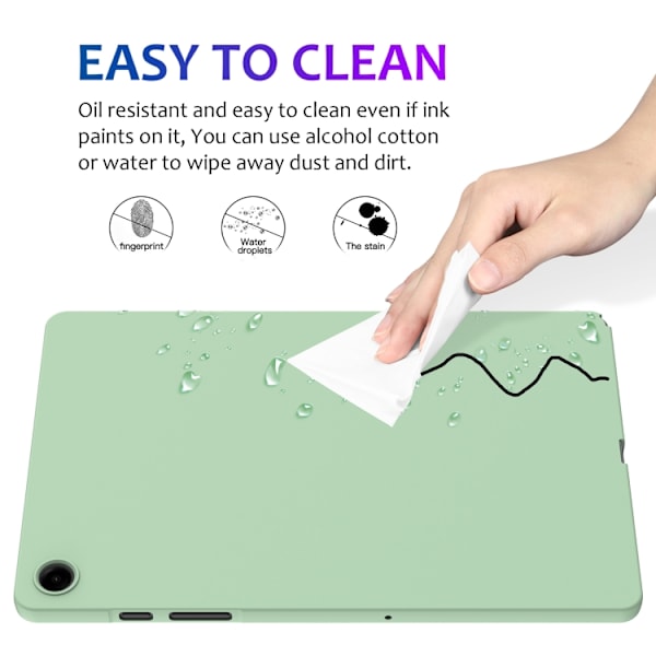 Samsung Galaxy Tab A9+ Skal i ren färg av flytande silikon, stöttålig Grön