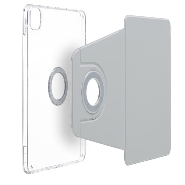 iPad Pro 13 2024 Skal i Magnetisk Delad Läderfodral Grå