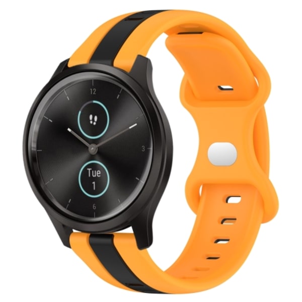 För Garmin Garminmove Style 20 mm Butterfly Spänne Tvåfärgad watch Black-Yellow