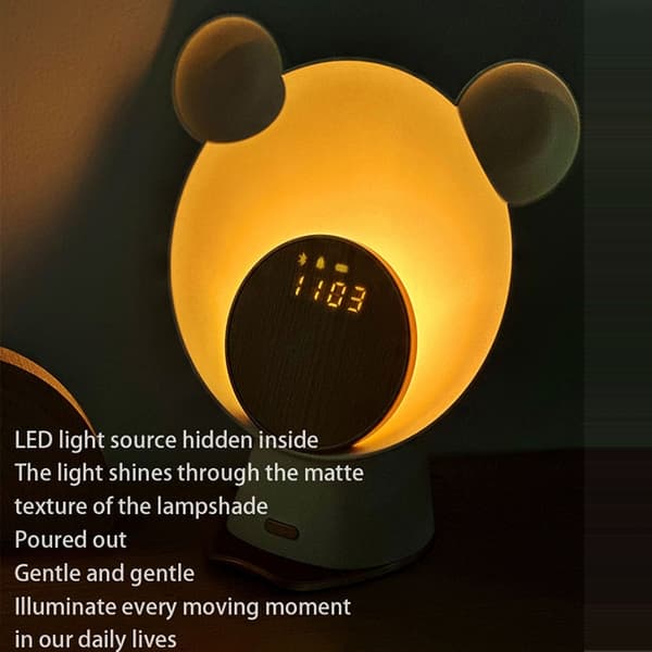 Moonlight Smart Sensing Bear Lamp Stödjer Bluetooth Högtalare Trådlös Laddning