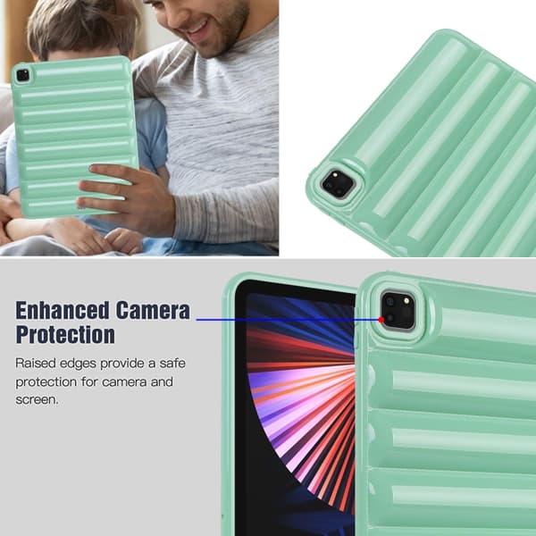 iPad Pro 12.9 2022 / 2021 Eiderdown Kudde Stötsäker Skal Grön
