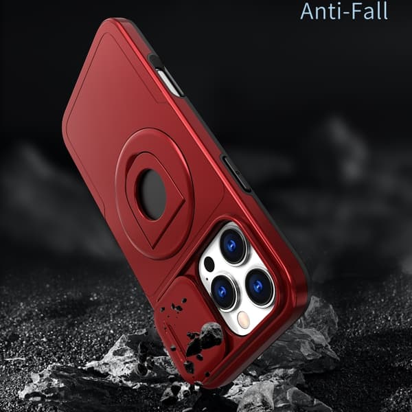 iPhone 16 Pro Max Camshield MagSafe Ring Holder Armor Skal Röd