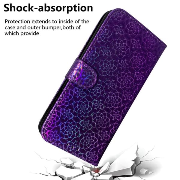 iPhone 18 Pro Max / iPhone 17 Pro Max Skal Läderfodral med Färgglad Magnetspänne Purpur
