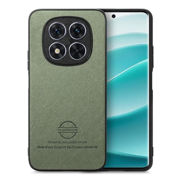 Redmi Note 14 Pro+ 5G - Twill Tyg Läder Skal Grön