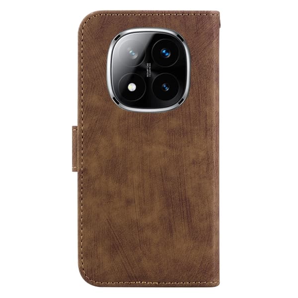 Redmi Note 14 Pro / Note 14 Pro+ 5G - Litet Tiger Prägad Läder fodral Brun