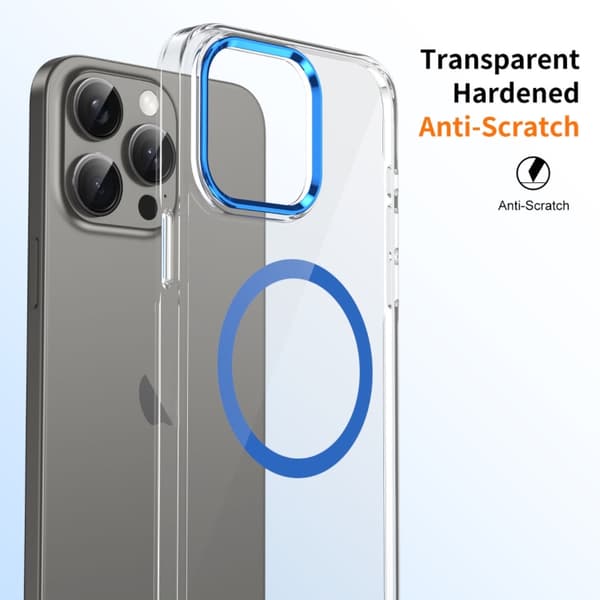 iPhone 16 Pro Ice Feel HD Transparent MagSafe PC Full Coverage Skal Blå