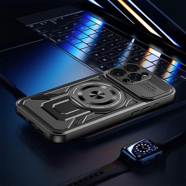 iPhone 16 Pro Armor Rotating MagSafe Skal Svart