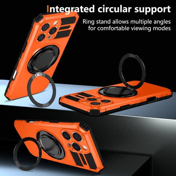 iPhone 16 Pro Rotating Magnetisk Hållare Skal Orange