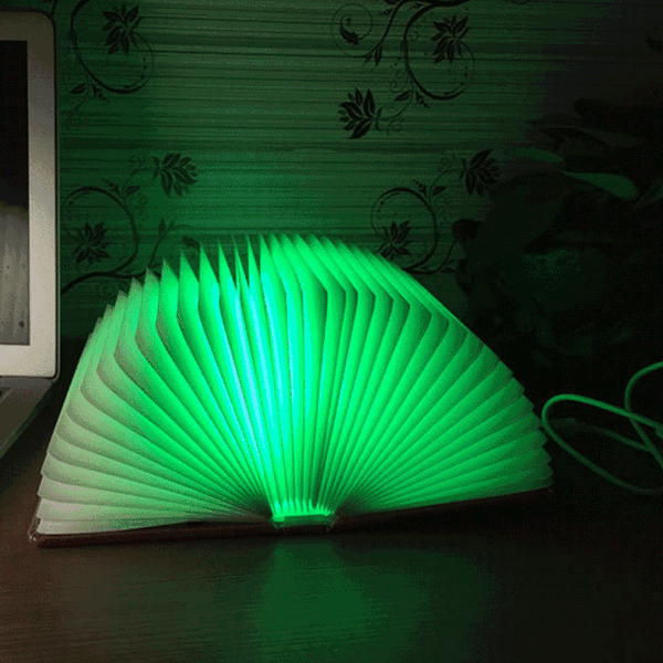 Fällbar Sidor RGB + Varmvitt Ljus Bokform LED-lampa