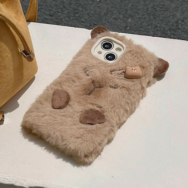 iPhone 16 Pro Max 3D Capybara Plush Skal - Full Coverage Skydd för Din Telefon