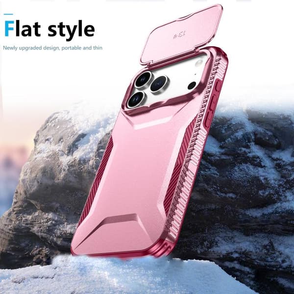 iPhone 18 Pro Max / iPhone 17 Pro Max Skal med Sliding Camshield Rosa + Rosröd