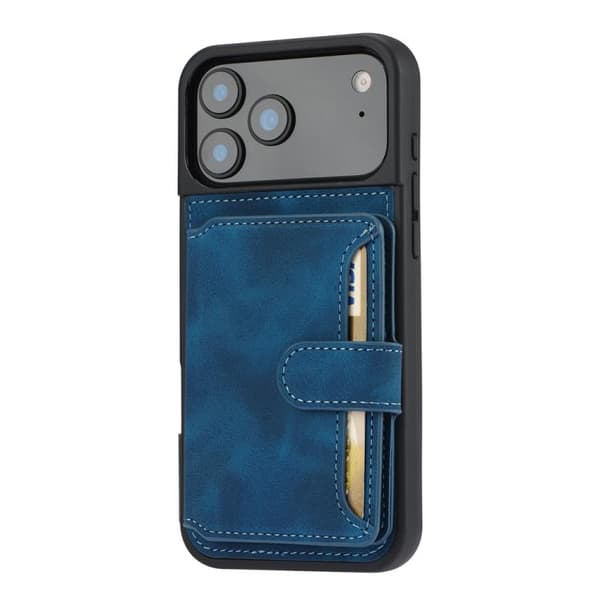 iPhone 18 Pro Max / iPhone 17 Pro Max Skal med RFID-skydd och PU-kortficka Påfågelblå