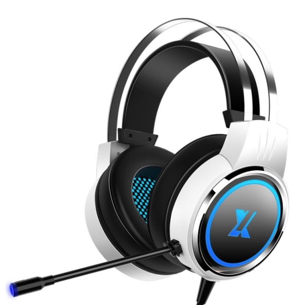 Heir Audio Head-Mounted Gaming Wired Headset Med Mikrofon, Färg: X8 7.1 Ljud Uppgradering Stjärnor Vita