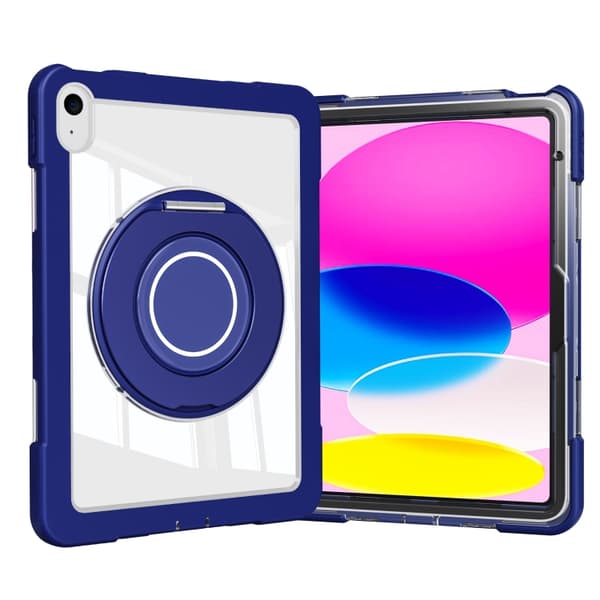 iPad 11 11:e generationen / 10.9 10:e generationen 2022/2025 Crystal Armor PC Hybrid TPU Skal Mörkblå
