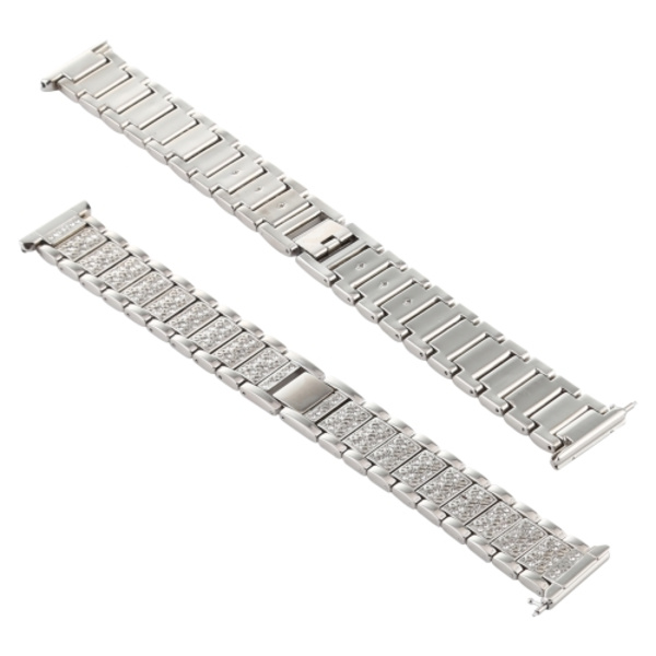 För Fitbit Versa watch i rostfritt stål med diamantbeslag Silver