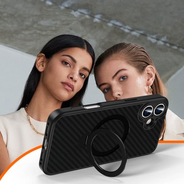 iPhone 18 Pro / iPhone 17 Pro Skal - Kolfiber med MagSafe 360 Graders Rotering