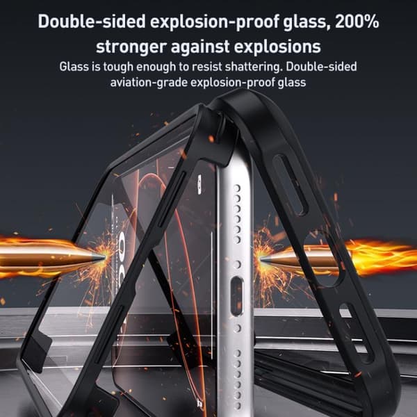 iPhone 18 Pro Max / iPhone 17 Pro Max Skal - dubbelsidigt plastglas Blå