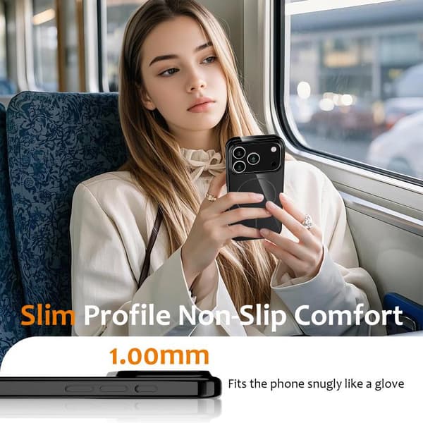 iPhone 18 Pro Max / iPhone 17 Pro Max Skal - Glansigt TPU, Stötsäker MagSafe med Lanyard Svart