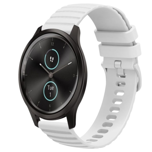 För Garminmove Style 20 mm Wavy Dot Pattern Solid Color Silikon Watch Band White