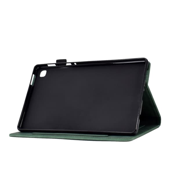 Samsung Galaxy Tab A7 Lite Prägad Läderfodral Grön
