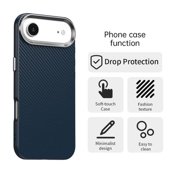 iPhone 17 Air Skal - Kolfiber Series IMD Blå