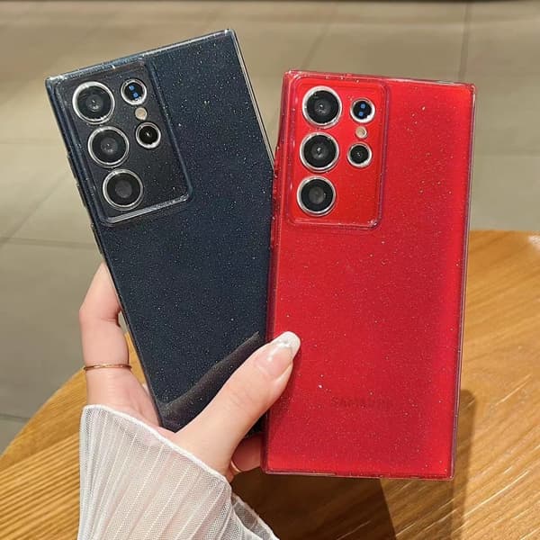 Samsung Galaxy S24 FE 5G Skal i Jelly Glitter Solid Färg TPU Röd