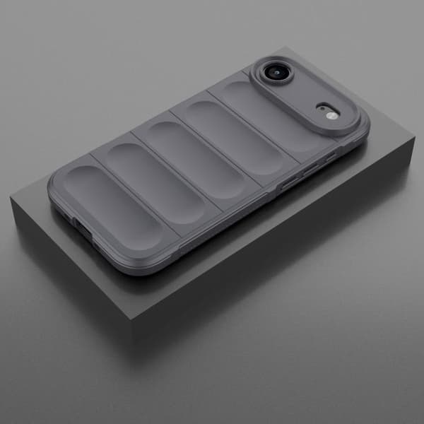 iPhone 17 Air Skal Magic Shield TPU + Flanell Mörkgrå