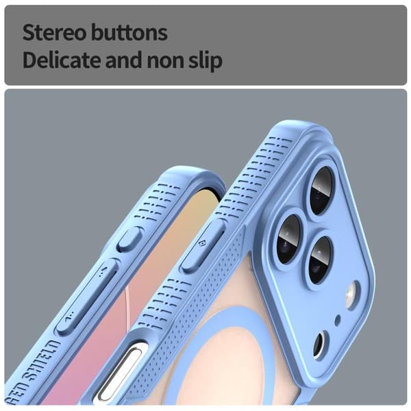iPhone 18 Pro Max / iPhone 17 Pro Max Skal med Armor Glaze MagSafe Magnetisk Design Blå