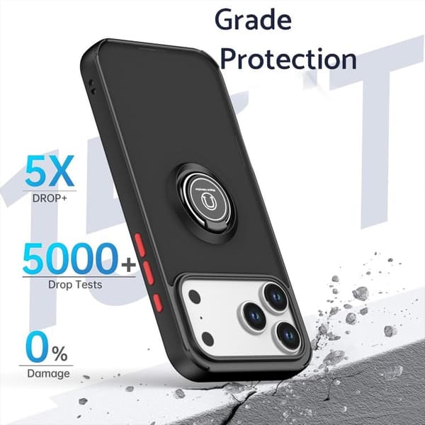 iPhone 18 Pro Max / iPhone 17 Pro Max Skal TPU + PC med Ring Himmelsblå
